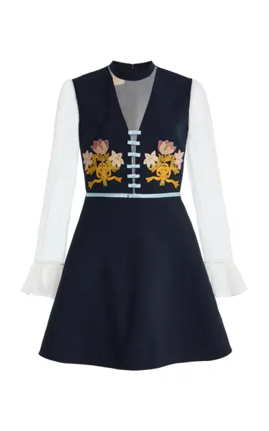 Valentino Garavani Embroidered Virgin-Wool Blend Mini Skirt | Thumbnail 1