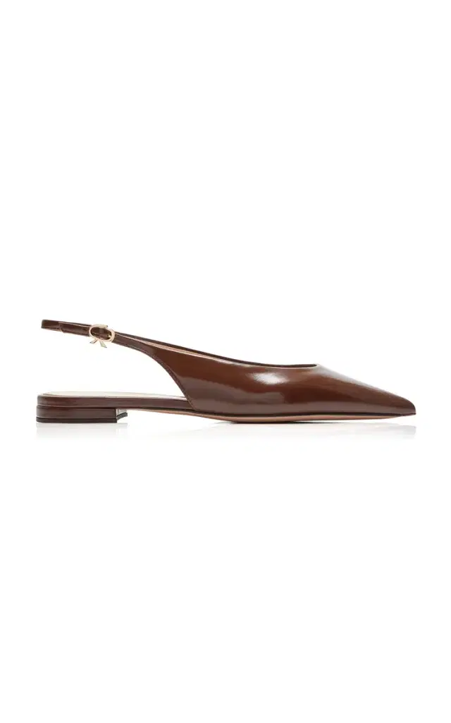 Gianvito Rossi Robbie Leather Slingback Flats