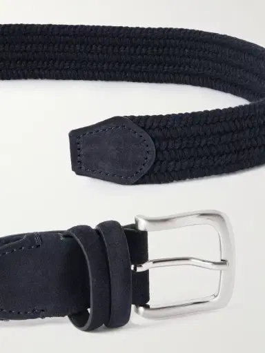 MR P. 3.5cm Suede-Trimmed Woven Belt - Men | Thumbnail 2 MR P. 3.5cm Suede-Trimmed Woven Belt - Men | Thumbnail 2