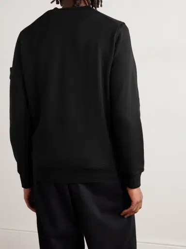 Stone Island Logo-Appliquèd Garment-Dyed Organic Cotton-Jersey Sweatshirt - Men | Thumbnail 3 Stone Island Logo-Appliquèd Garment-Dyed Organic Cotton-Jersey Sweatshirt - Men | Thumbnail 3