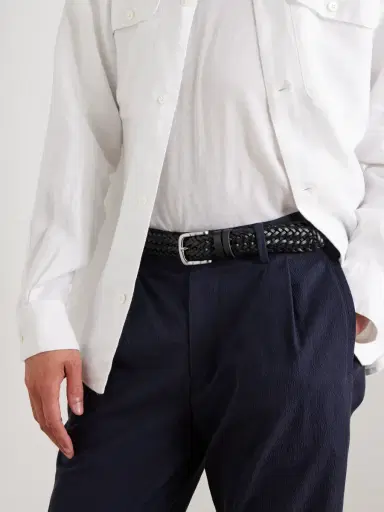 MR P. 3cm Woven Leather Belt - Men | Thumbnail 3