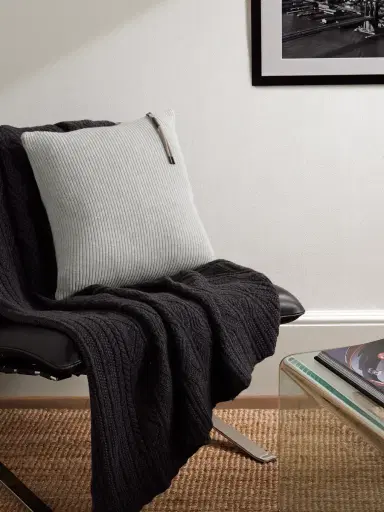 Brunello Cucinelli Bead-Embellished Ribbed Cashmere Cushion - Men | Thumbnail 2