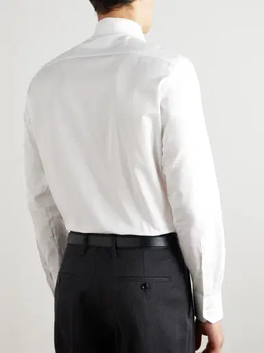 Zegna Cutaway-Collar Cotton-Piqué Shirt - Men | Thumbnail 3