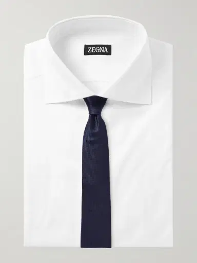Zegna Cutaway-Collar Cotton-Piqué Shirt - Men | Thumbnail 5