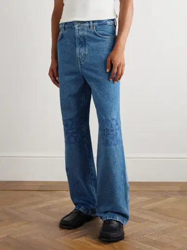 Loewe Anagram Wide-Leg Logo-Embroidered Jeans - Men | Thumbnail 3 Loewe Anagram Wide-Leg Logo-Embroidered Jeans - Men | Thumbnail 3