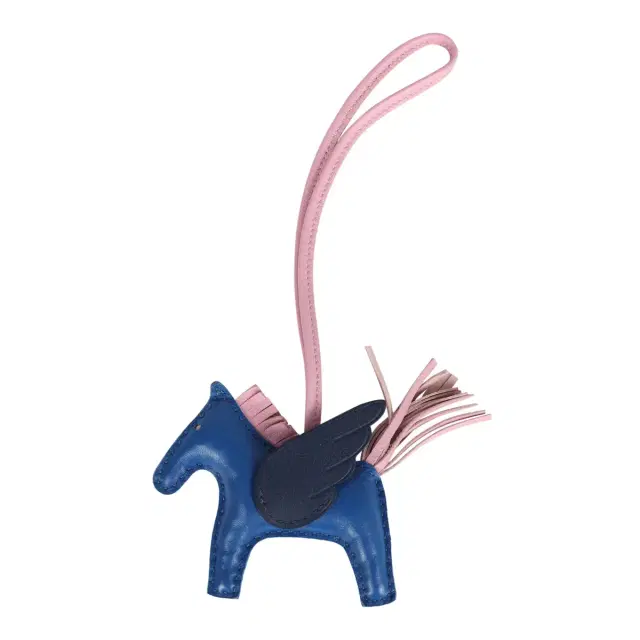 hermes Hermes Pegase Rodeo Bag Charm PM Bleu France, Bleu Nuit & Mauve Sylvestre Milo Lambskin