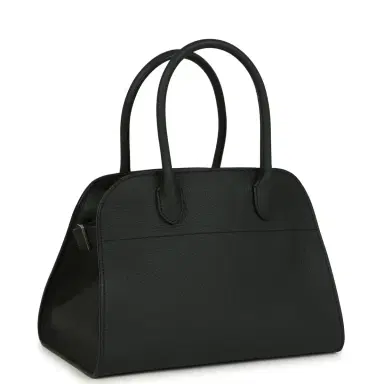 The Row The Row Soft Margaux 10 Bag Dark Pine Calfskin Silver Hardware | Thumbnail 2