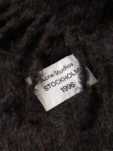 Acne Studios Appliquéd Fringed Brushed Mohair-blend Scarf | Thumbnail 3 Acne Studios Appliquéd Fringed Brushed Mohair-blend Scarf | Thumbnail 3
