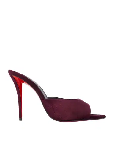 Christian Louboutin Miss Z 100 Suede Mules | Thumbnail 1 Christian Louboutin Miss Z 100 Suede Mules | Thumbnail 1