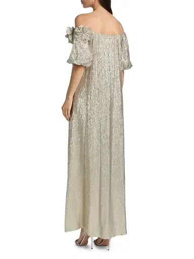 SACHIN & BABI Women's Valentina Metallic Silk Off-The-Shoulder Gown | Thumbnail 5 SACHIN & BABI Women's Valentina Metallic Silk Off-The-Shoulder Gown | Thumbnail 5