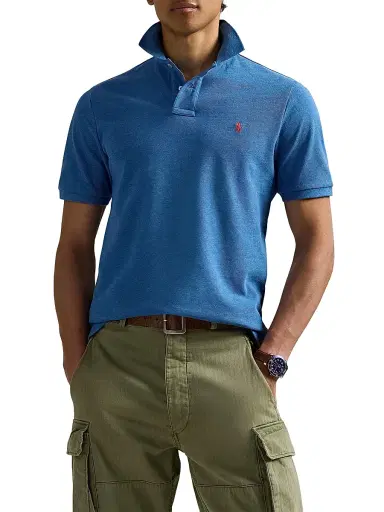 Polo Ralph Lauren Men's The Iconic Cotton Mesh Polo Shirt - Grey Cloud Heather | Thumbnail 14