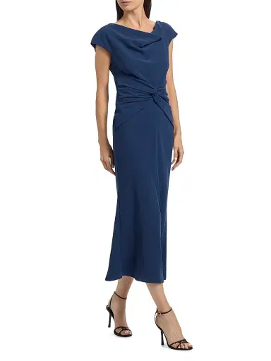Amsale Women's Draped Crepe Cocktail Dress | Thumbnail 2