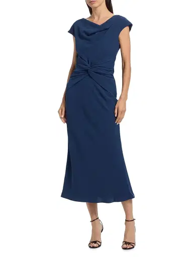 Amsale Women's Draped Crepe Cocktail Dress | Thumbnail 3