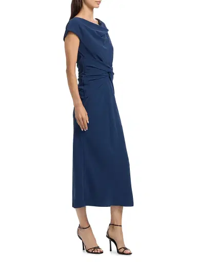 Amsale Women's Draped Crepe Cocktail Dress | Thumbnail 4