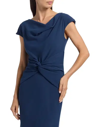 Amsale Women's Draped Crepe Cocktail Dress | Thumbnail 6