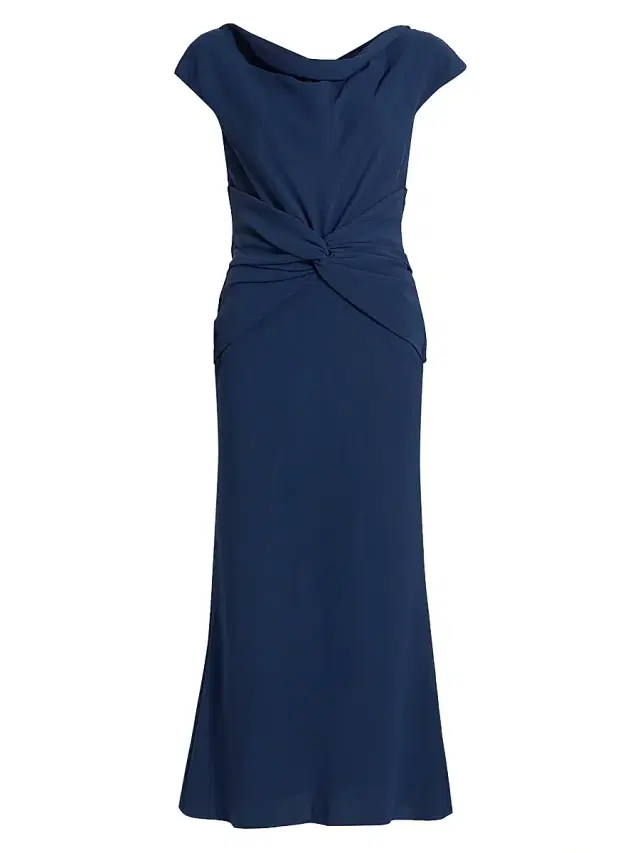 Amsale Women's Draped Crepe Cocktail Dress - French Blue