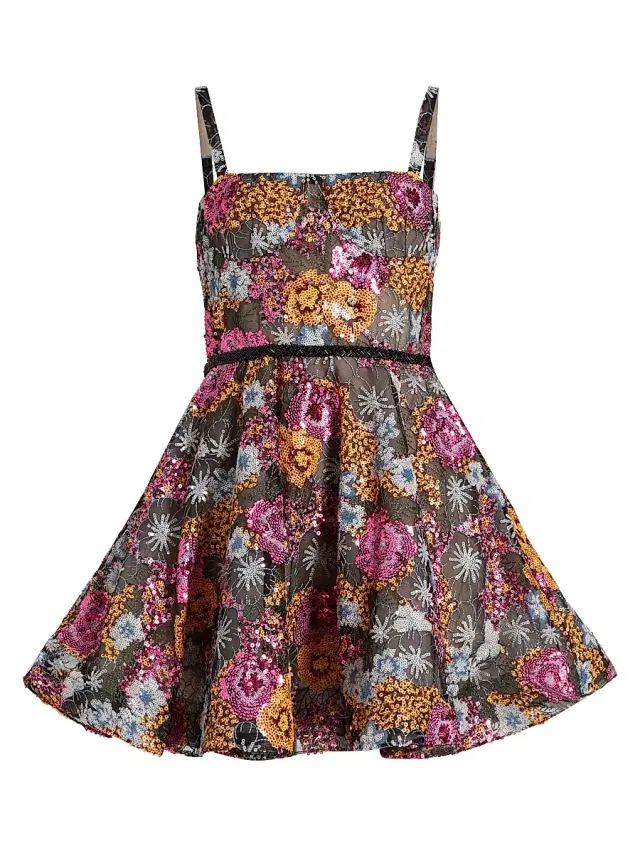 Bronx Banco Women's Mademoiselle Floral Embellished Fit & Flare Minidress - Pink Multi