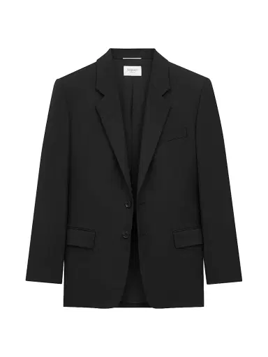 Saint Laurent Men's Jacket in Gabardine - Black - Size 44 | Thumbnail 3 Saint Laurent Men's Jacket in Gabardine - Black - Size 44 | Thumbnail 3