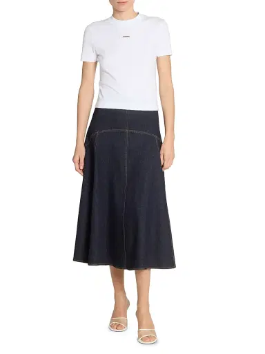 Jacquemus Women's Le TShirt Gros Grain Logo T-Shirt - White | Thumbnail 2 Jacquemus Women's Le TShirt Gros Grain Logo T-Shirt - White | Thumbnail 2