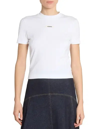 Jacquemus Women's Le TShirt Gros Grain Logo T-Shirt - White | Thumbnail 3 Jacquemus Women's Le TShirt Gros Grain Logo T-Shirt - White | Thumbnail 3