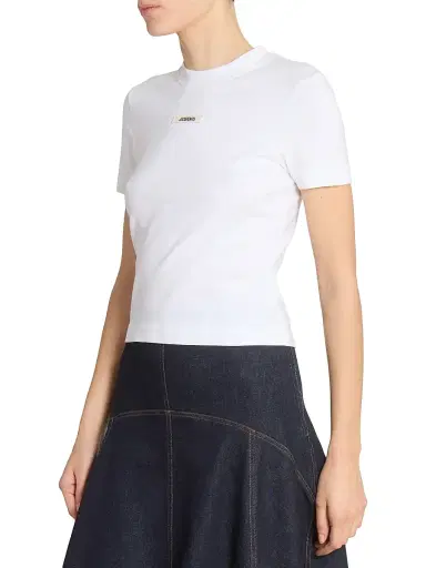Jacquemus Women's Le TShirt Gros Grain Logo T-Shirt - White | Thumbnail 4 Jacquemus Women's Le TShirt Gros Grain Logo T-Shirt - White | Thumbnail 4