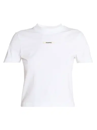 Jacquemus Women's Le TShirt Gros Grain Logo T-Shirt - White | Thumbnail 1 Jacquemus Women's Le TShirt Gros Grain Logo T-Shirt - White | Thumbnail 1