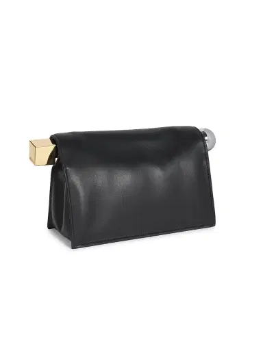 Jacquemus Women's La Pochette Rond Carré Leather Clutch - Black | Thumbnail 4