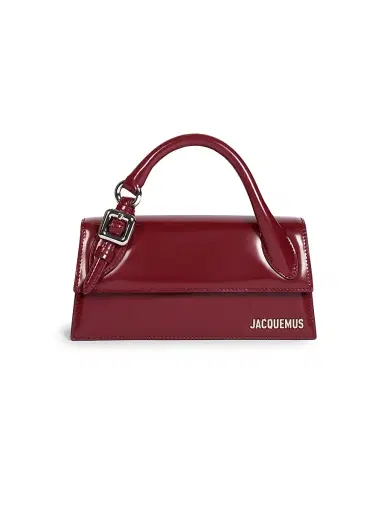 Jacquemus Women's Le Chiquito Long Leather Top Handle Bag - Burgundy | Thumbnail 1 Jacquemus Women's Le Chiquito Long Leather Top Handle Bag - Burgundy | Thumbnail 1