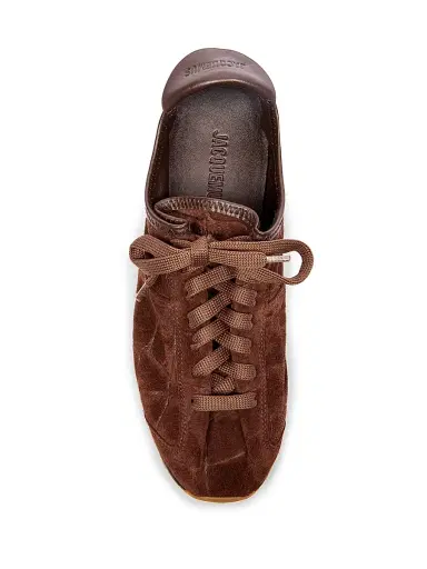 Jacquemus Women's The Tennis Crocodile-Embossed Suede Sneakers | Thumbnail 4