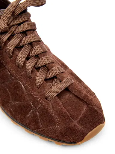 Jacquemus Women's The Tennis Crocodile-Embossed Suede Sneakers | Thumbnail 5