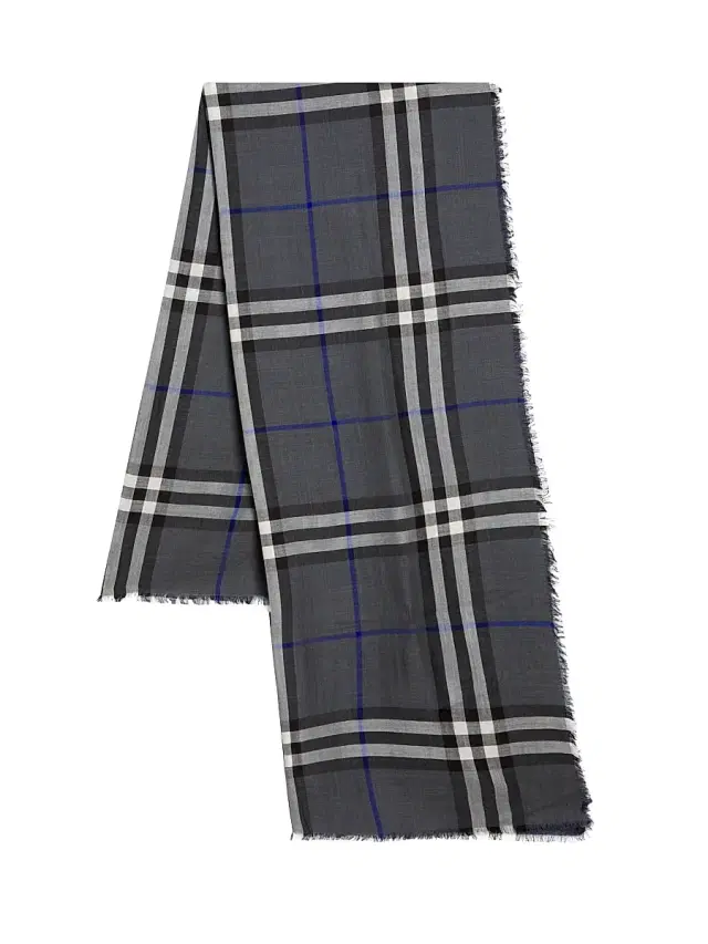 Burberry Men's Check Wool-Silk Scarf - Marlborough Grey Ban
