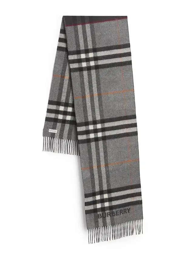 Men's Heritage Check Cashmere Scarf - Grey Charcoal