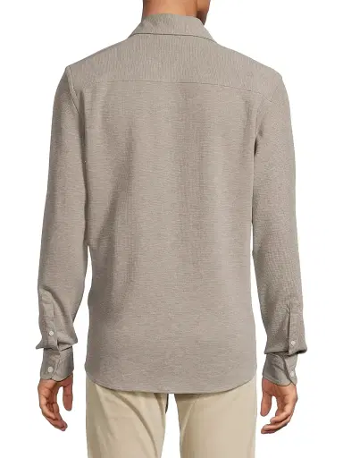 Reiss Men's Forsithe Textured Melange Overshirt - Oatmeal Brown Melange - Size XXL | Thumbnail 5 Reiss Men's Forsithe Textured Melange Overshirt - Oatmeal Brown Melange - Size XXL | Thumbnail 5