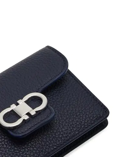 FERRAGAMO Women's Gancini Wallet - Navy Haze Optic White | Thumbnail 5 FERRAGAMO Women's Gancini Wallet - Navy Haze Optic White | Thumbnail 5