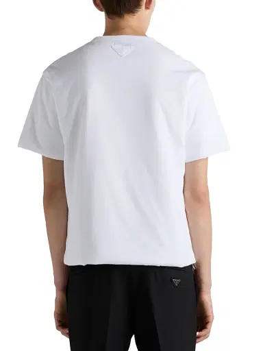 Prada Men's Padded Cotton T-Shirt - White | Thumbnail 4