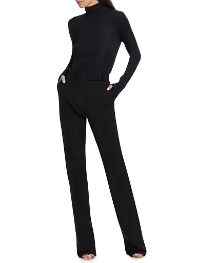 Tom Ford Women's Wool-Blend Straight-Leg Pants - Black - Size 12 | Thumbnail 2 Tom Ford Women's Wool-Blend Straight-Leg Pants - Black - Size 12 | Thumbnail 2