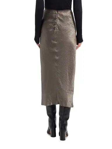 Maison Margiela Women's Textured Satin Midi-Skirt - Taupe | Thumbnail 5 Maison Margiela Women's Textured Satin Midi-Skirt - Taupe | Thumbnail 5