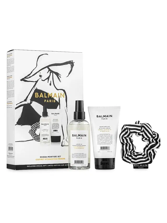 Balmain Hair Women's Riviera Moisture 3-Piece Styling Cream, Leave-In Spray, & Scrunchie Set