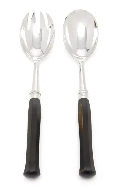 Alain Saint-Joanis Riviera Silver-Plated Ebony Salad Set - Black | Thumbnail 1