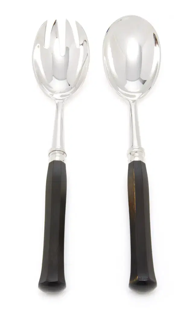 Alain Saint-Joanis Riviera Silver-Plated Ebony Salad Set - Black