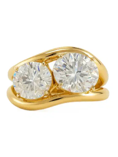 Wish Fine Jewelry 2.63ct Moissanite 18K Gold Double Oval Ring | Thumbnail 1