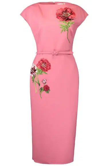 Oscar de la Renta Floral Embroidered Cocktail Dress | Thumbnail 1