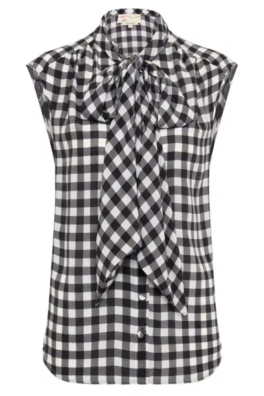 MAISON COMMON Gingham Button Front Blouse | Thumbnail 1