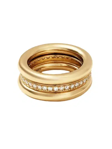 By Pariah Set Of Three 14-karat Recycled Gold Diamond Pinky Rings | Thumbnail 1 By Pariah Set Of Three 14-karat Recycled Gold Diamond Pinky Rings | Thumbnail 1