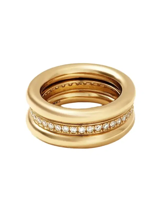 By Pariah Set Of Three 14-karat Recycled Gold Diamond Pinky Rings