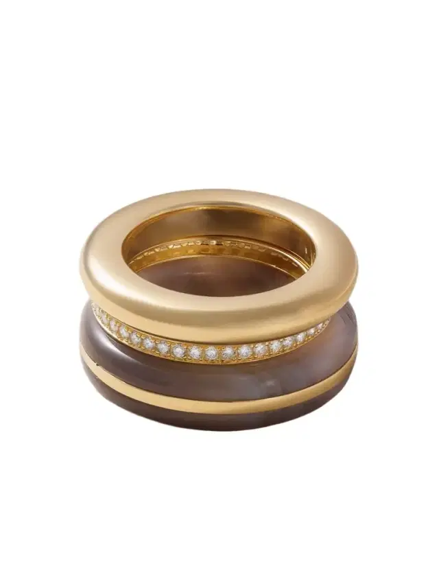 By Pariah Classic Stack Set Of Three 14-karat Recycled Gold, Agate And Diamond Rings