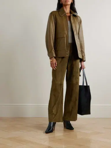 Nour Hammour Olan Suede Wide-leg Pants | Thumbnail 2