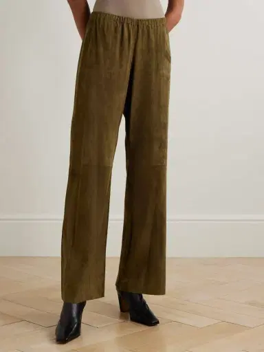 Nour Hammour Olan Suede Wide-leg Pants | Thumbnail 3