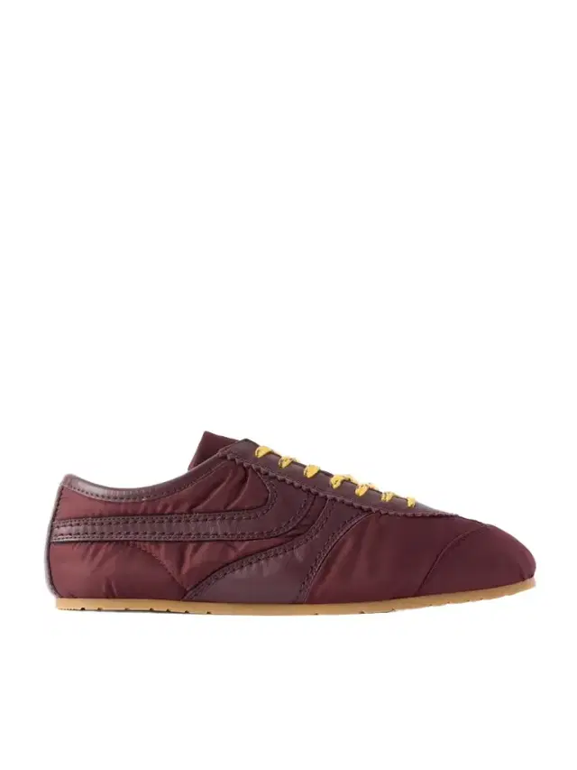 Leather-trimmed Shell Sneakers