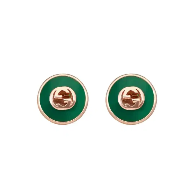 Gucci Gucci 18K Rose Gold Green Agate Stud Earrings by The Solist